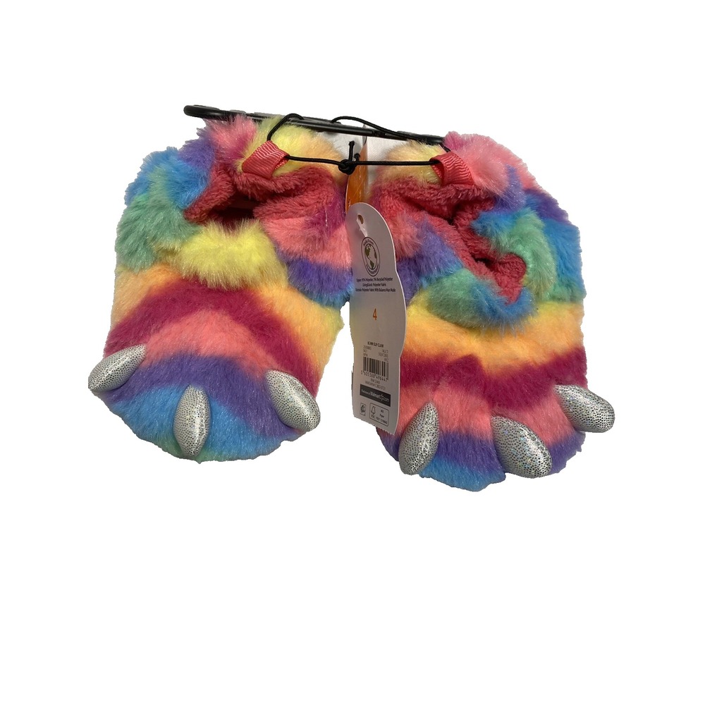 wonder nation baby girls colorful monster feet slippers size‎ 4 12 months